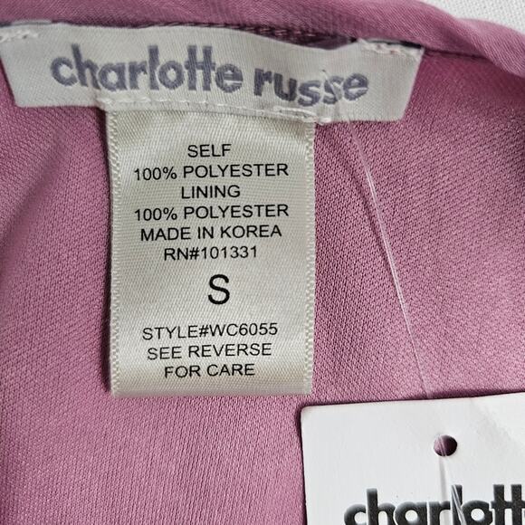 Charlotte Russe Pink Off-the-Shoulder Romper NWT Size Small - Picture 9 of 12